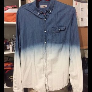 Blue White Ombré Button Down/ Up Shirt